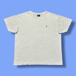 Vintage Polo Ralph Lauren Plain White Tee Blank Shirt 90s Single Stitch XL